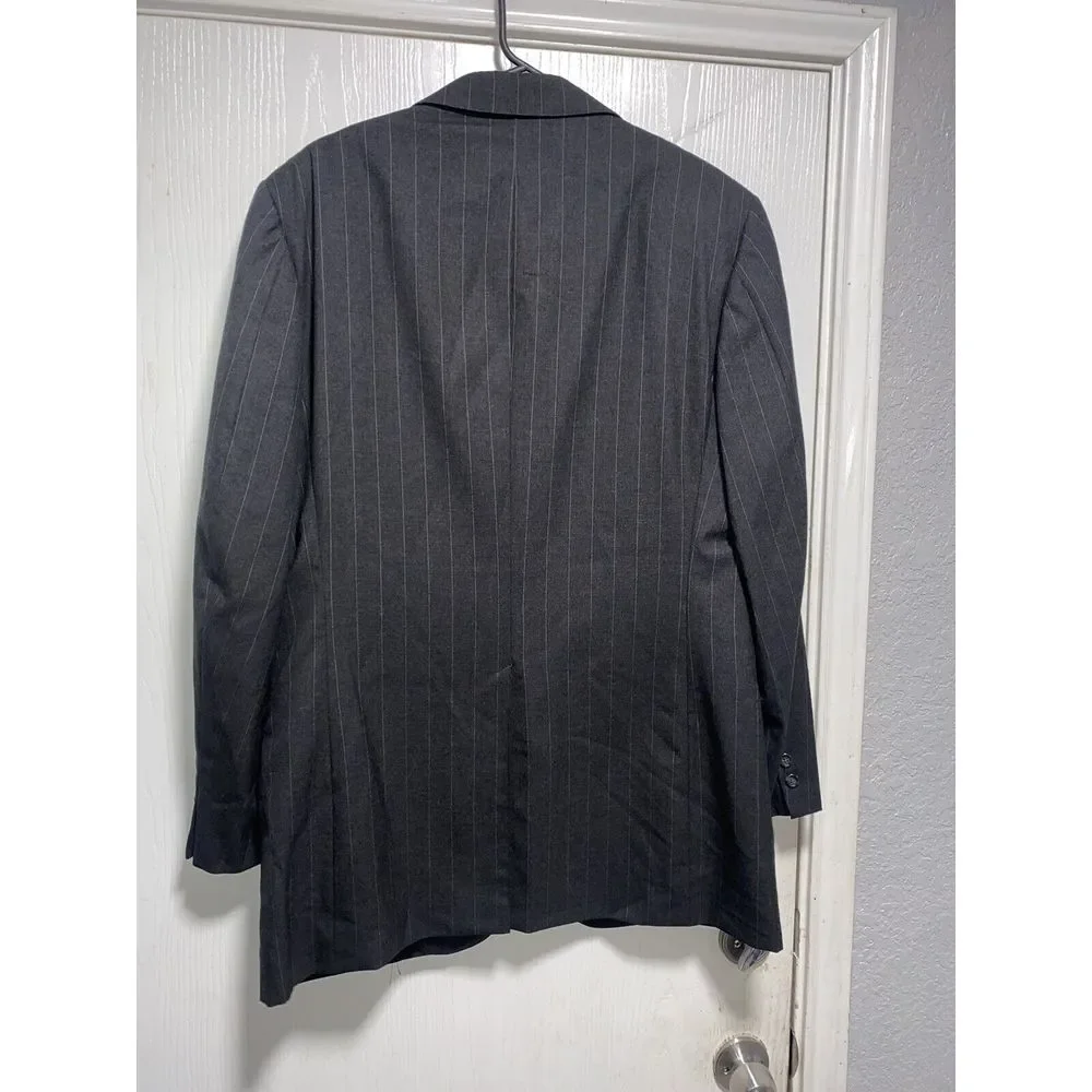BROOKS BROTHERS Striped 100% SPORT COAT sz 39L‎ blazer suit jacket Black